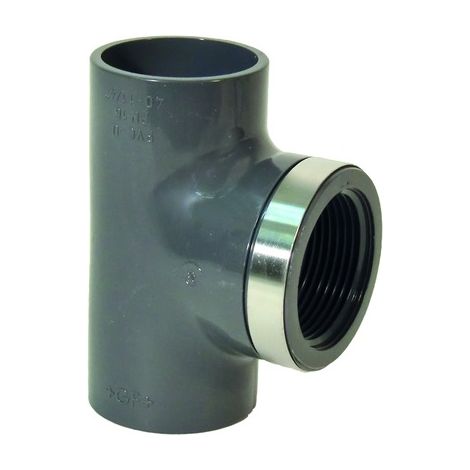 Pièce en T GF à 90° équivalente à PVC-U d 12 x 1/4" IG