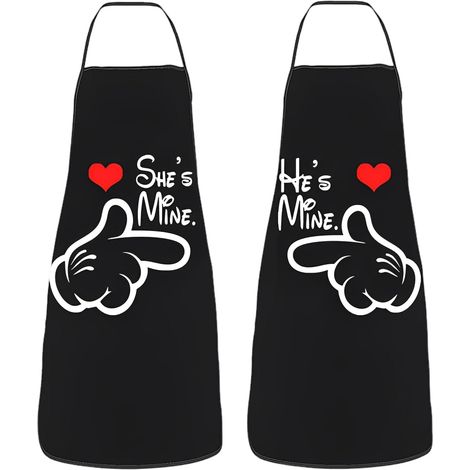 CCYKXA 2-teiliges Küchenschürzen-Set, witzige und sexy Küchenschürze, verstellbare Schürze mit humorvollem Design, lustige Grillschürze, witziges Geschenk für Männer und Frauen