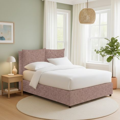 Lit Simple Penrith, Déhoussable, Coffre Made in Italy, Rose Ancien (1/4)