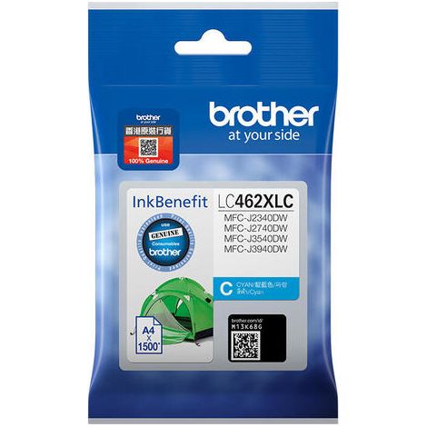 Cartucho de tinta Brother LC462XLC azul (cian) 1500 páginas 1 unidad.
