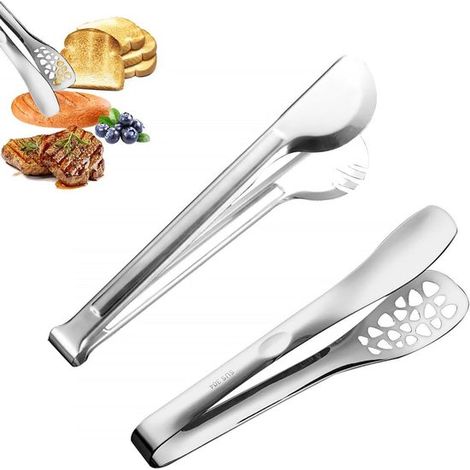 Pinze in acciaio inox, adatte per pasta, insalata, salsicce, carne arrosto - 24 cm - set da 2 pezzi.