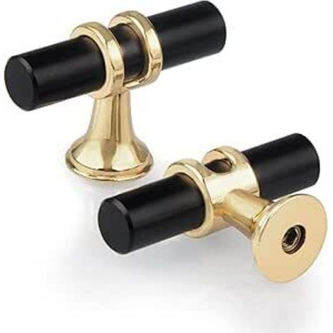 Lntyq Lot de 10 boutons de tiroir à trou unique en T, poignée en T moderne pour porte d'armoire, boutons à trou unique en alliage de zinc pour meubles de cuisine, armoire, placard, chambre à coucher,