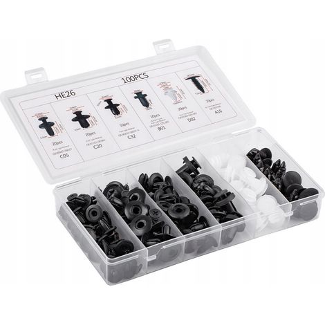 JUEGO DE PASADORES Y PINES PARA AUTOM脫VILES, 100 PIEZAS