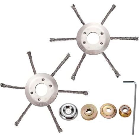 Tete Debroussailleuse - Fils Dacier 230 Mm - Universelle Pour Tondeuses A Gazon Thermiques - Lot De 2 Avec Kit Adaptateur 5 Pieces (1/5)