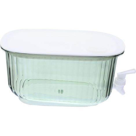Distributeur Boissons Froides avec Robinet et Couvercle Étanche Contenant Eau et Jus pour Réfrigérateur pour Fêtes et Usage Domestique Couleur Verte (1/5)