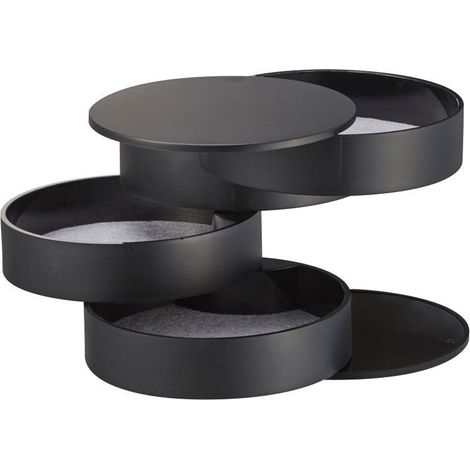 Support À Bijoux Rotatif - 4 Niveaux - En Plastique ABS - Pour Boucles D'oreilles Anneaux Colliers Bracelets - 1 Pièce (1/5)