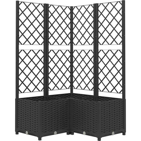 Maison Exclusive - Pflanzkübel mit Spalier Schwarz 80x80x136 cm P