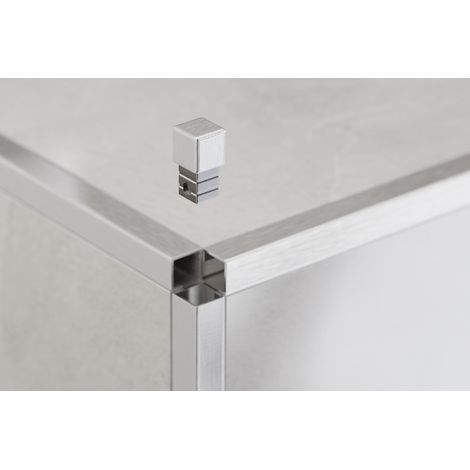 Finitura angolare per profili in acciaio inossidabile Q e P argento satinato - 1 cm (1/4)