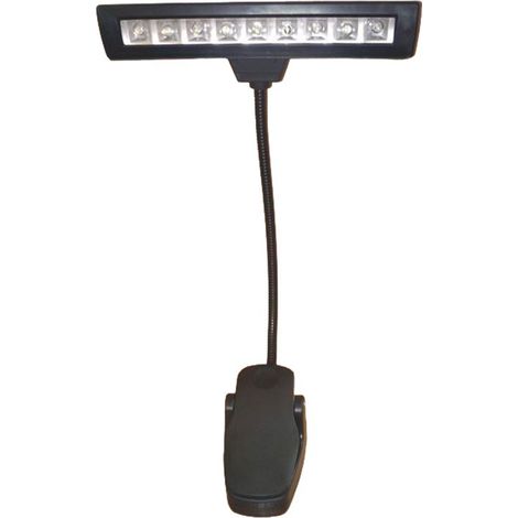 Lampe à clip pour pupitre de musique, lampe LED, noir, ABS et métal, abat-jour silicone blanc, bureau, style moderne, technologie pour les yeux (1/5)