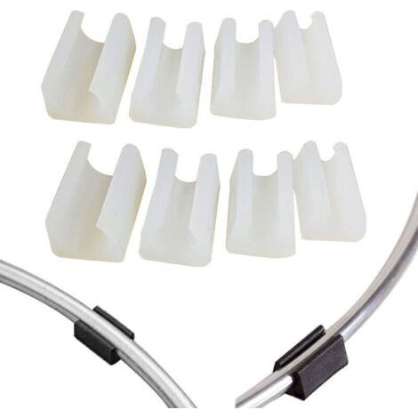 20Pcs Patin Pied Chaise Tube Rond Embout Tube 14 mm Pied Table Fauteuil Tampon Meuble Forme U Plastique Blanc Diamètre (1/5)