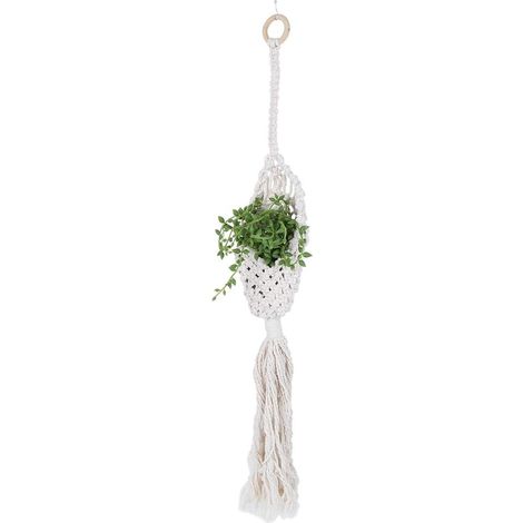 Panier suspendu Cryfokt, support pour plantes, présentoir raffiné tissé à la main salon, bars, cafés (1/4)