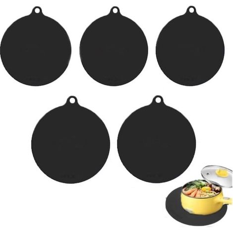 Set di 5 protezioni per piano cottura a induzione, 22 cm, per piani cottura elettrici a induzione. Tappetino antiscivolo in silicone, sottopentola, copertura antigraffio, isolante termico. (1/5)