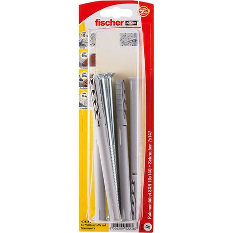 Fischer 4x Langschaftdübel SXR 10 x 140 T Senkkopfschraube - 52238