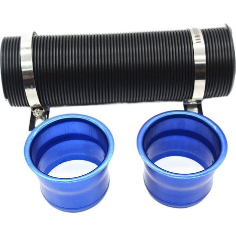 Ansaugrohr-Ansaugkanal, 3 Zoll/76 mm Universal-Aluminium-Kaltansaugrohr für Kraftfahrzeuge - Blau (1/4)