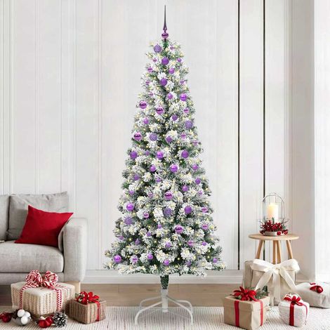 Künstlicher klappbarer Weihnachtsbaum Grün und Weiß 240 cm (1/5)