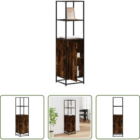 Metall - Highboard Räuchereiche 35,5x35x139 cm Holzwerkstoff Metall (1/5)