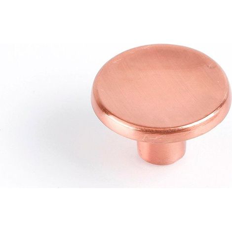 Blister mit 2 runden Möbelknöpfen aus Zamak mit mattem Roségold-Finish, Mod. 774 ø35 mm REI