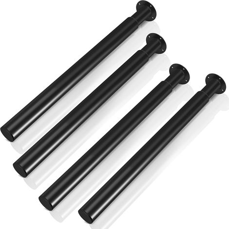 Randaco 4X gambe per mobili 70-110cm estensibili (nero) Piedi del plinto Gamba di supporto Gamba del mobile Piedi del plinto regolabile per hotel Piedi