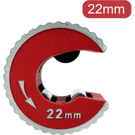 Coupe-tubes, alliage d'aluminium, rouge, 22 mm Coupe-tubes circulaire, 15 mm, 22 mm, 28 mm, autobloquant, corps en alliage d'aluminium. (1/5)