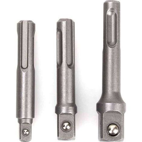 Jeu d'adaptateurs pour douilles 3 pièces - hexagonal sur carré pour perceuses, douilles, visseuses et porte-embouts, 1/4, 3/8, 1/2 pouce (1/4)