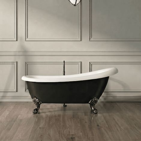 Bañera con patas RICHMOND NEGRA 171 cm patas ÁGUILA NEGRAS