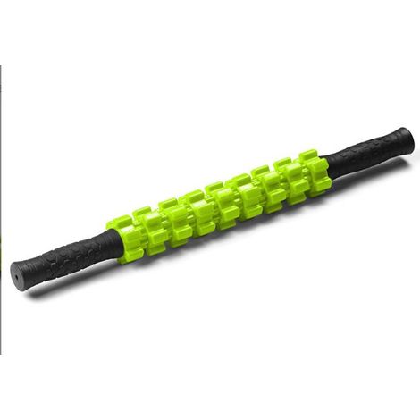 Rouleau de massage avec poignée, auto-massage des points gâchettes, myofascial, dos, jambes, noir et vert, 1 pièce