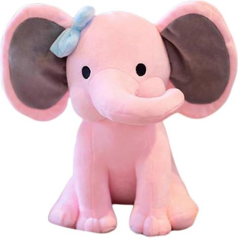 Weicher und kuscheliger Plüschelefant, ideal als Babykissen, Geburtstags- oder Abschlussgeschenk (Rosa, 25 x 25 x 25 cm) (1/5)