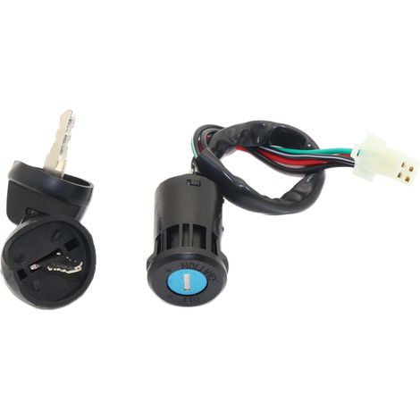 Motorcycle ignition switch, ATV beach buggy 4-pin ignition switch with cap, electric vehicle lock, universal for 50cc-125cc. (1/5)