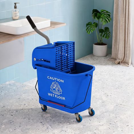 Seau de nettoyage 60 x 27 x 70,5 cm bleu 20 L avec essoreuse (1/5)