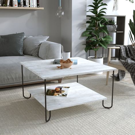 Decortie Marbo Modern Coffee Table Multipurpose H 45cm - Ancient White
