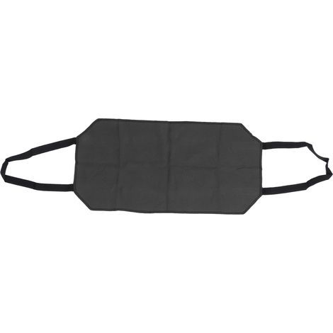 Grand sac à bûches en toile noire pour cheminée intérieure, résistant à l'usure et portable. (1/5)