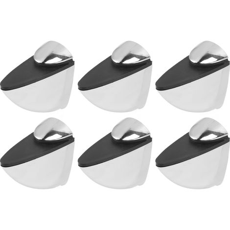 Lot de 6 pinces à verre K169, pinces à bec de poisson portables, supports de fixation réglables pour étagères en verre, pour la maison, le magasin ou le bureau. (1/5)