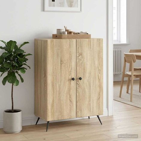 Buffet 2 portes en bois d’ingénierie chêne sonoma 66 x 34,5 x 90 cm - PANGIVO (1/5)