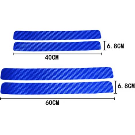 (4 pièces,bleu sans logo) Pour Suzuki Grand Vitara Swift Sport : 4 seuils de porte en fibre de carbone 3D imperméables et résistants à l'usure Autocollants de protection (1/3)