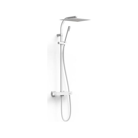 Colonne de douche thermostatique 2 voies Blanc mat - TRES 19039308BM