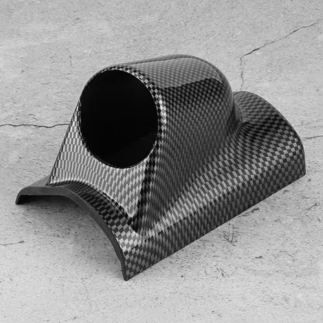 Support de manomètre monotrou style fibre de carbone 52 mm (2 pouces) pour tableau de bord, compatible avec les véhicules à conduite à gauche. (1/5)