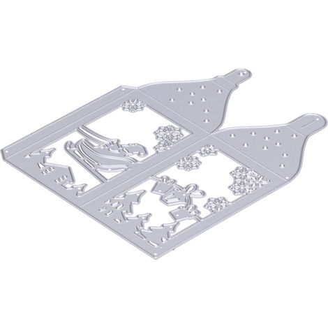 Pochoir de Noël en acier carbone pour découpe métallique innovante, idéal pour le bricolage, l'embossage de cartes et boîtes cadeaux Père Noël (1/5)