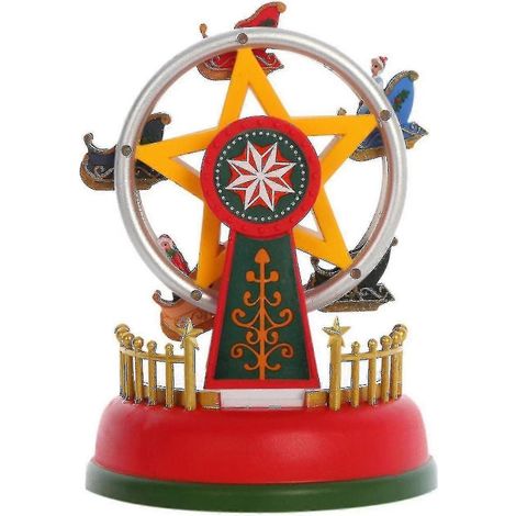 Carrousel musical lumineux de Noël, grande roue, cadeaux de Noël, cadeaux de la veille de Noël, décoration de Noël (1/5)