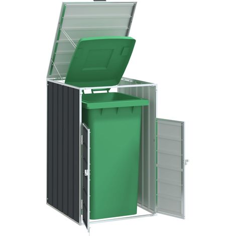 Mülltonnenbox für 1 Tonne Anthrazit 72x81x115 cm Stahl