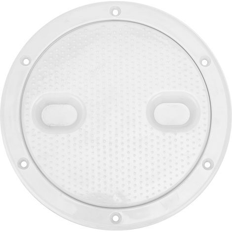 Couvercle de trappe d'inspection de plaque de pont de 6 pouces, rond blanc antidérapant, anti-vieillissement, anticorrosion, résistant aux UV (1/5)