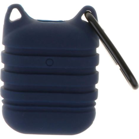 Stoßfeste Silikon-Schutzhülle mit Schlüsselanhänger für AirPods, Blau (1/5)