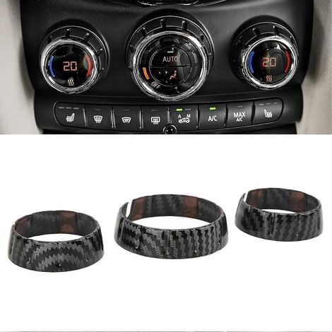 3-teiliges Set mit Abdeckungen für Klimaanlagenschalter im Carbonfaser-Look, passend für Mini Cooper F55 F56 F57 (2014–2022)