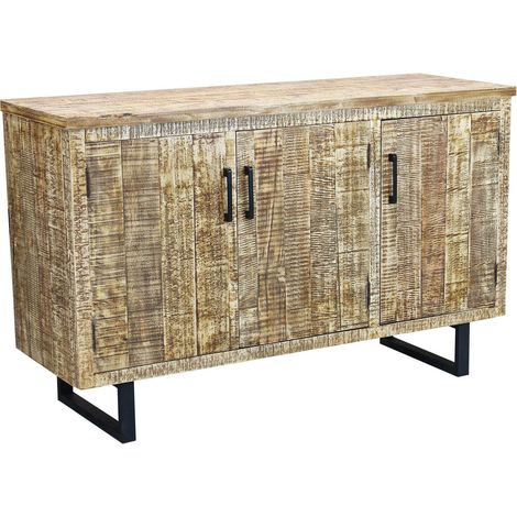 Mobile credenza in legno e metallo da interno a 3 ante e 2 ripiani Linea Classic (1/5)