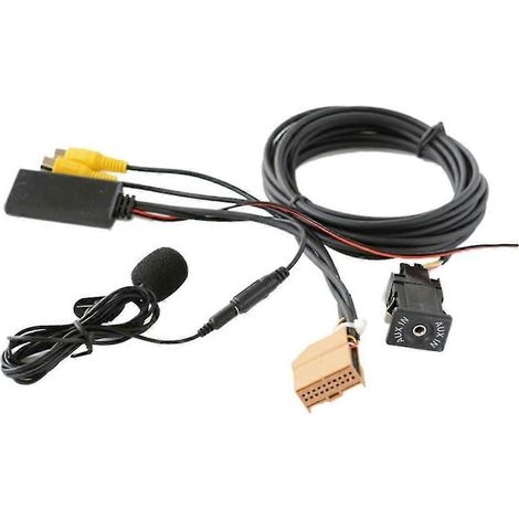 Compatible avec les modèles A6 et A8 2006-2008 (J523) Adaptateur de câble audio AUX Bluetooth pour voiture MMI 2G 12V, avec microphone, compatible uniquement avec l'interface AV1. (1/5)