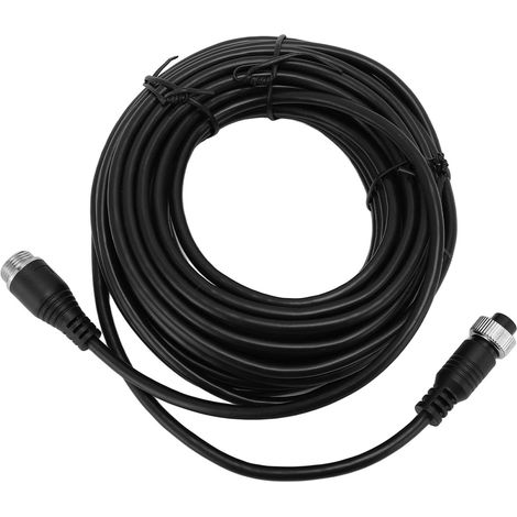 Câble de Caméra de Recul, Câble D'extension de Câble D'enregistreur de Voiture de Caméra de Tableau de Bord à 4 Broches pour Camion, Remorque, Bus, Camping-Car, Aide au (15m / (1/5)