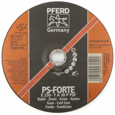 Disques à ébarber des matériaux Pferd. Ø 230 mm. Al 22,2 mm. Ep 6 mm (1/4)