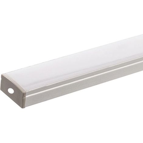 Profilé Aluminium pour Ruban LED Double Rangée - Couvercle Blanc Opaque - 2 m - SILUMEN