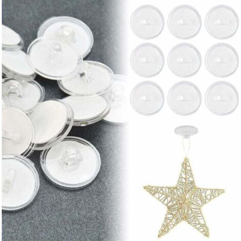 50 ganci adesivi da soffitto da 20 mm in plastica, non richiedono foratura, ideali per appendere lampadari e altri oggetti al soffitto. (1/5)