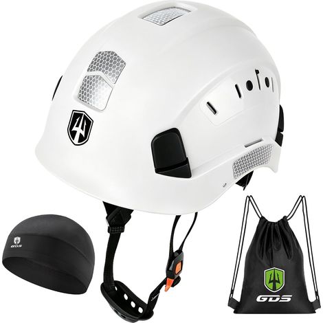 Casque de sécurité EN 397 Casque de travail en ABS avec suspension à 6 points Ventilé Réglage d'une seule main 53-63 cm Pour la construction et l'industrie (1/5)