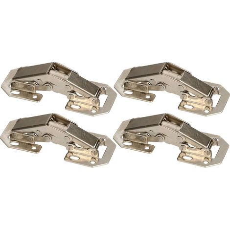 KOTARBAU Lot de 4 charnières à visser avec ressort 75 mm Montage sans perçage de pot pour portes de meubles, butée d'angle, armoire de cuisine, penderie (1/5)